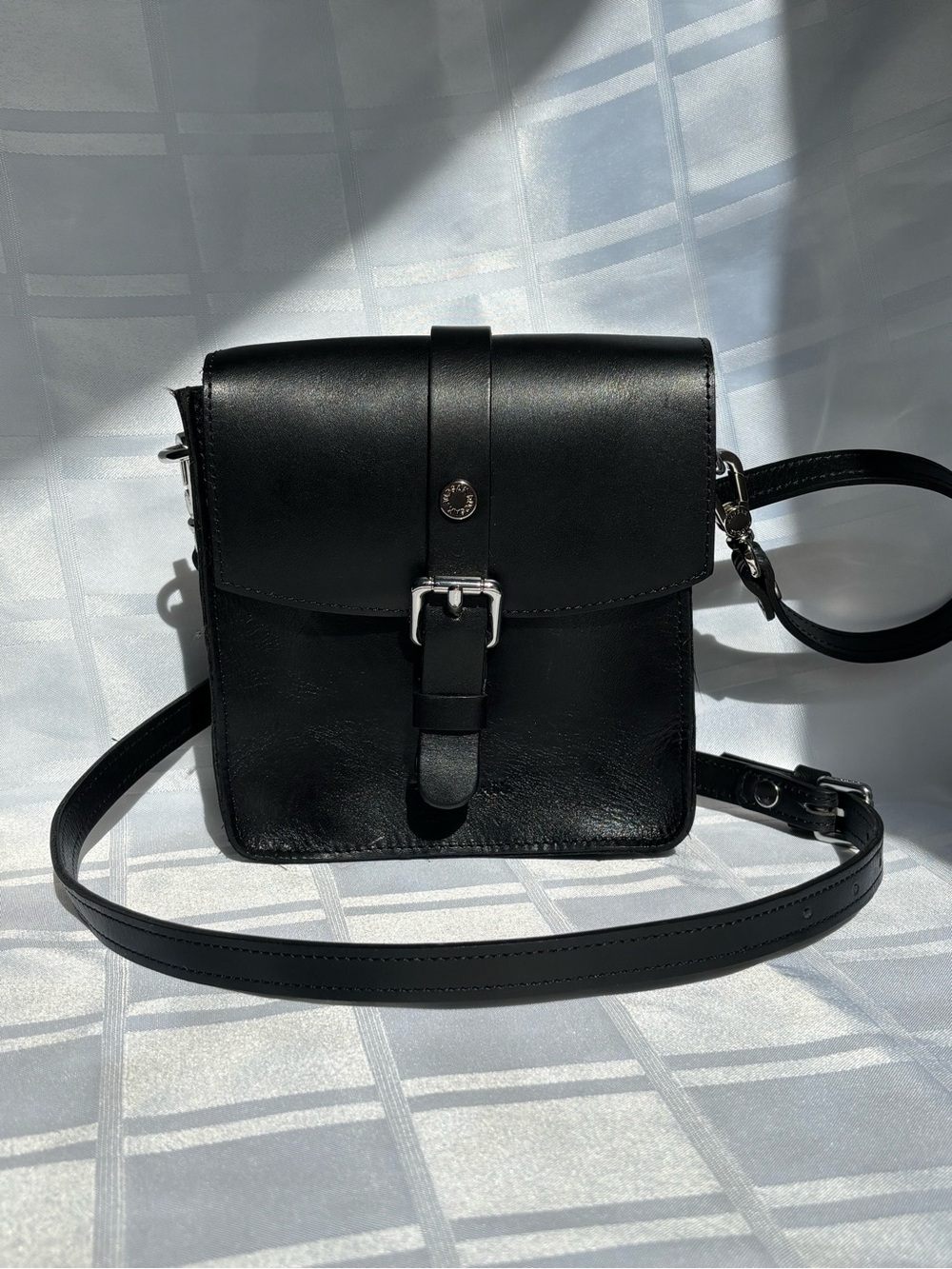 RUDSAK Black Genuine Thick Leather Mini Crossbody Bag Like New